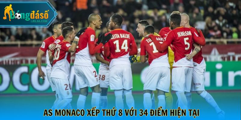AS Monaco xếp thứ 8 với 34 điểm hiện tại